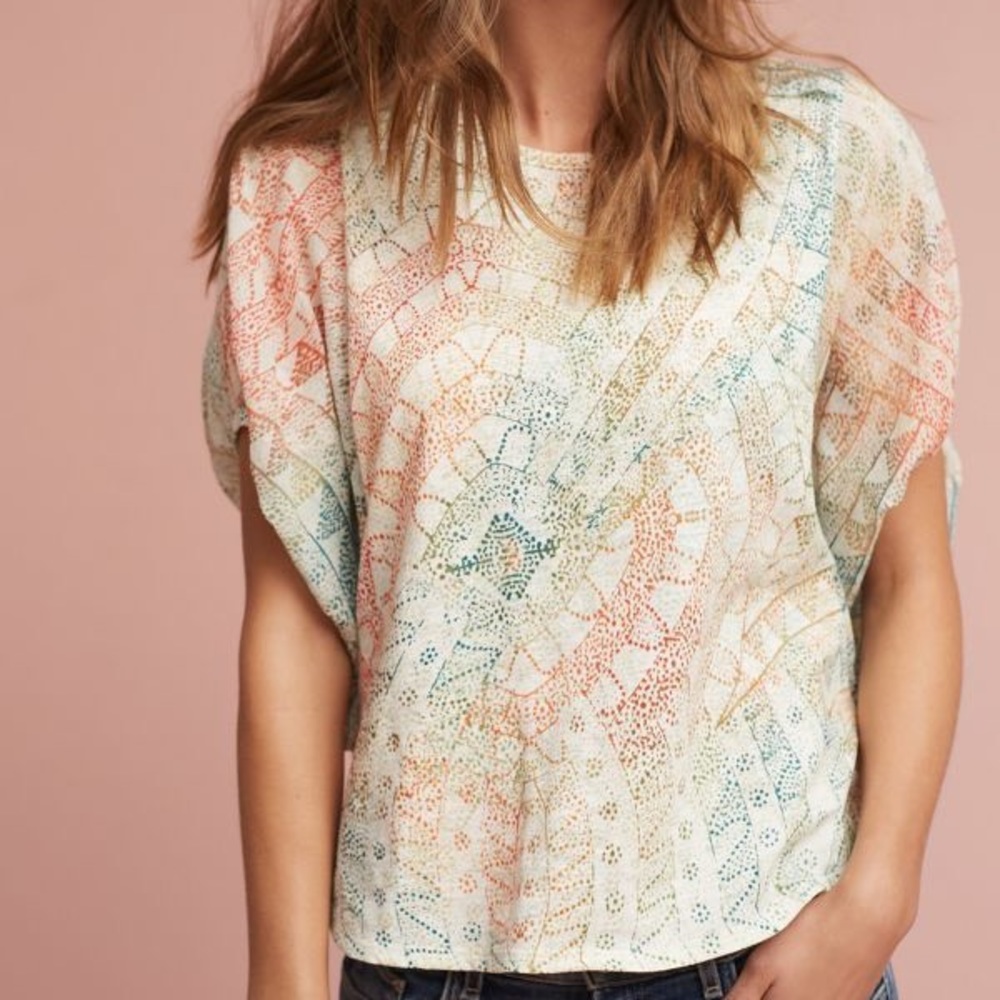 Eri & Ali Briony Printed Anthropologie Top